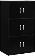3 Shelf 6 Door Bookcase in Black O819