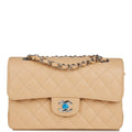 Beige Caviar Classic Flap Bag G955