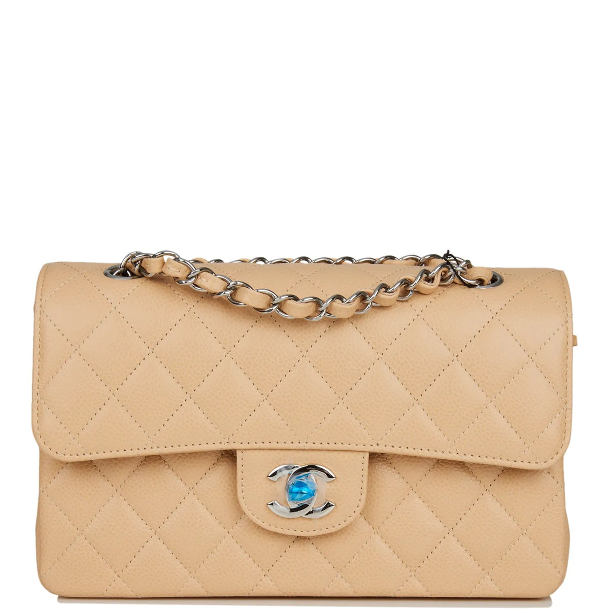 Beige Caviar Classic Flap Bag G955
