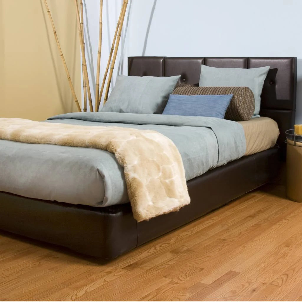 King-size Brown Faux Leather Headboard Kit M788
