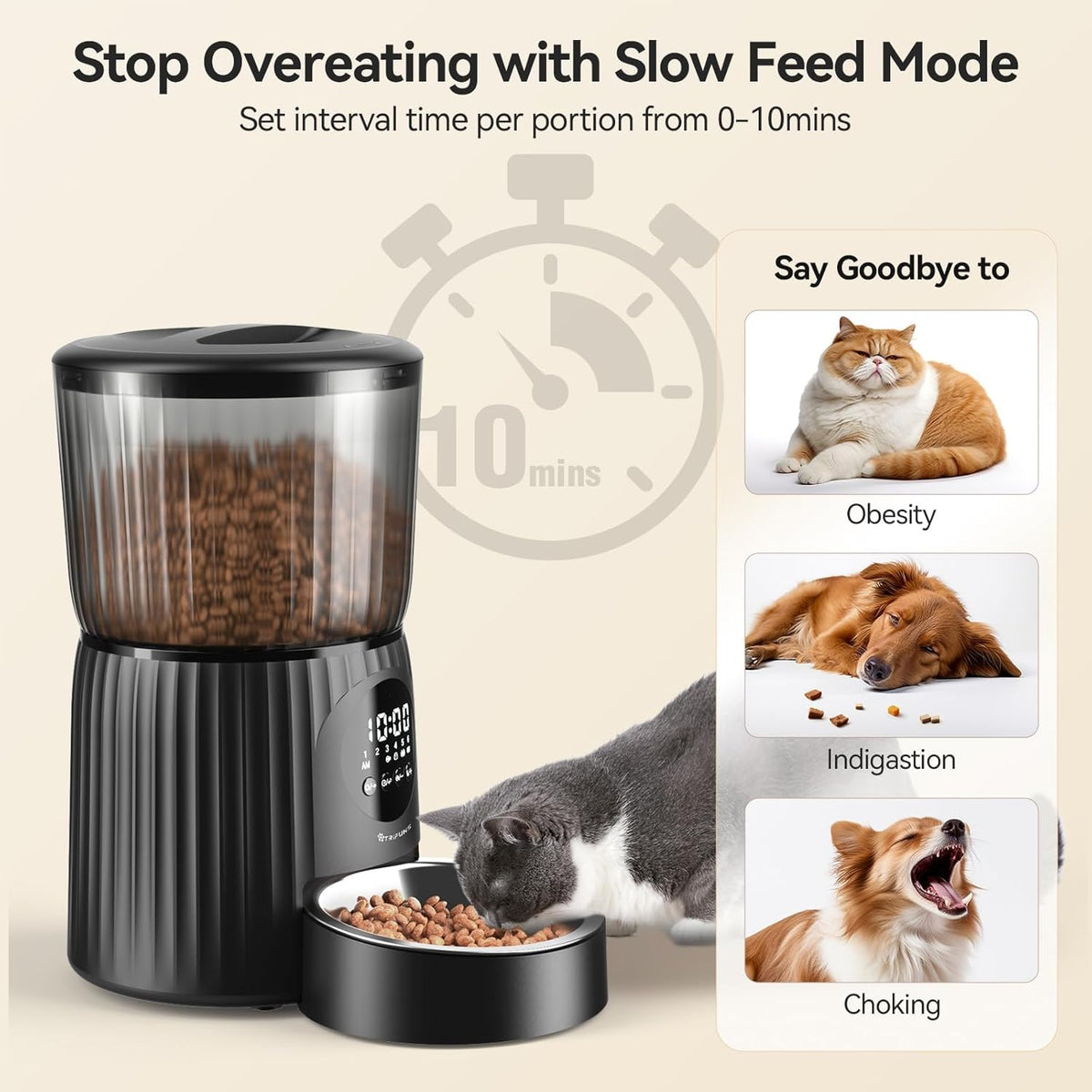 4L Automatic Cat Feeder with Dual Power Supply L74393