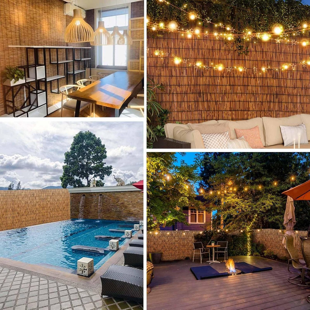 Natural Bamboo Privacy Screen Fence 2.3x15ft C612