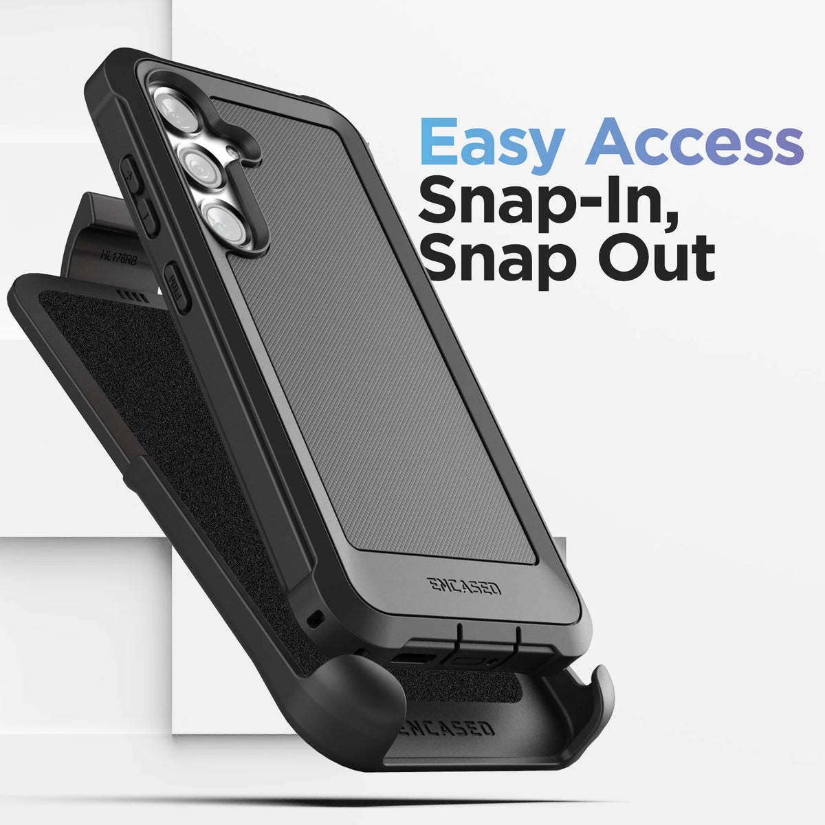 Falcon Belt Case with Holster Clip and Tempered Glass Screen Protector (Black) F823057