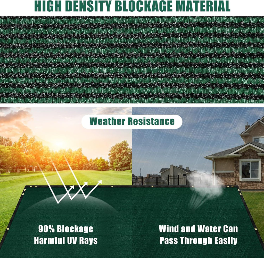 Green 6' x 50' Heavy Duty Privacy Fence Screen with Brass Grommets C8947