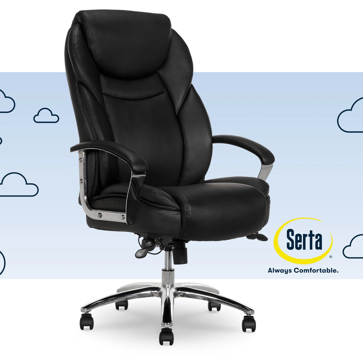 Black Bonded Leather Big & Tall Office Chair D26241