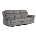 Gray Fabric Motion Sofa with Console & Cup Holder D69514