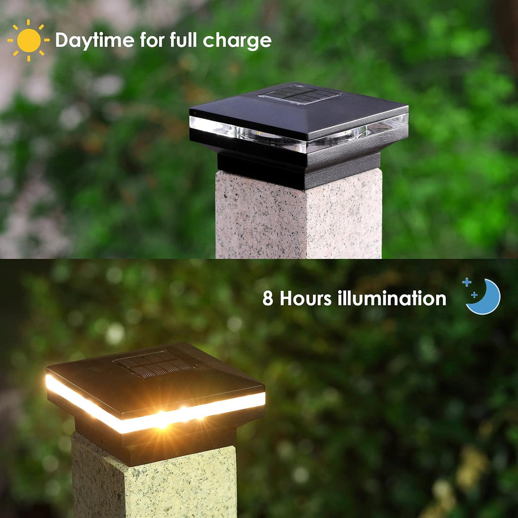 8pcs LED Waterproof Solar Post Cap Lights F78197