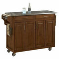 Stainless Top Kitchen Cart in Cottage Oak P153058