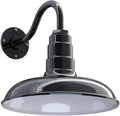 Gooseneck Barn Light with Steel Dome, 16 Gooseneck, White E63584