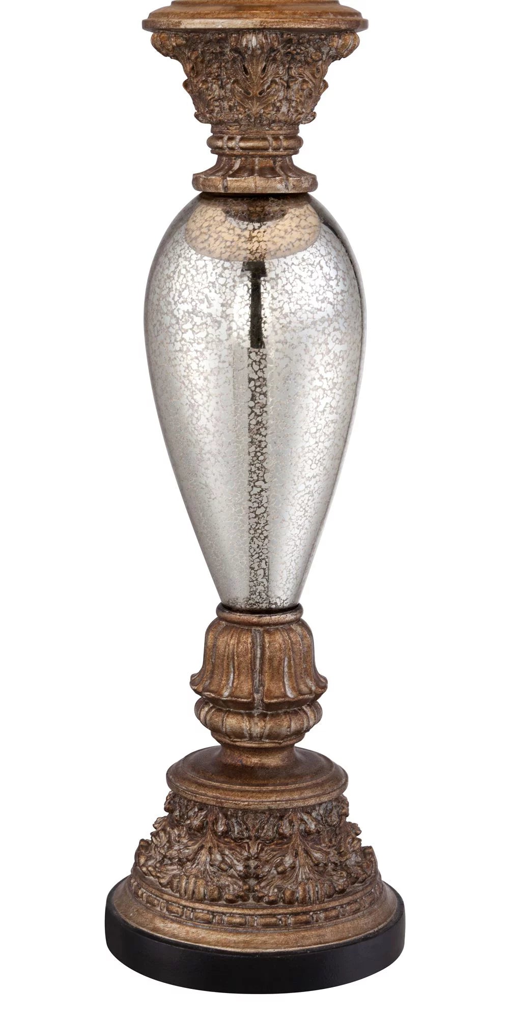 32 1/2" Tall Traditional End Table Lamp Gold Silver Mercury Glass F30251