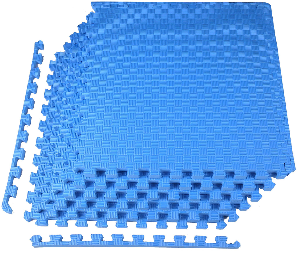 1 In. Thick EVA Foam Interlocking Exercise Mat, 18 Piece Black S7083