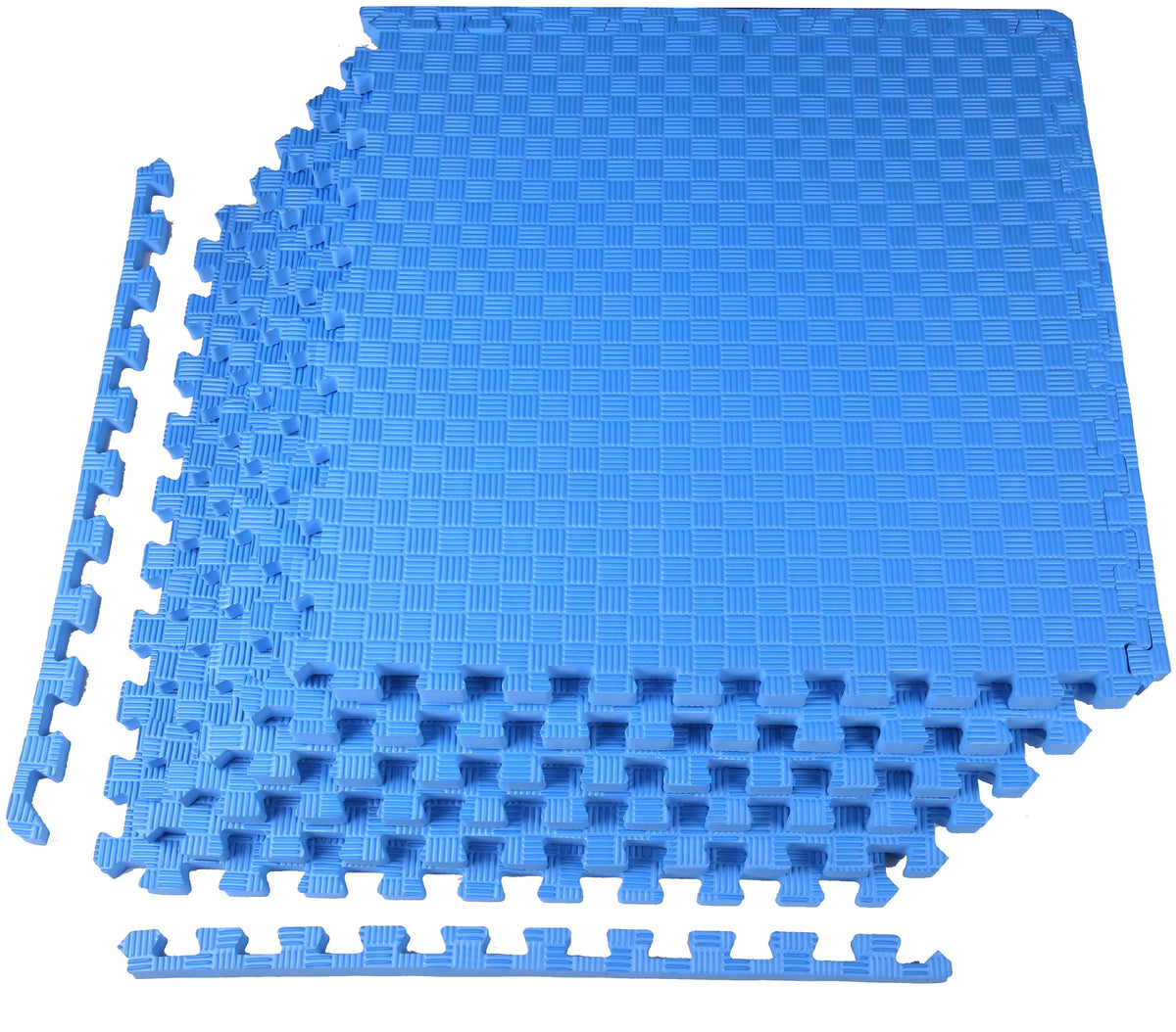 1 In. Thick EVA Foam Interlocking Exercise Mat, 18 Piece Black S7083