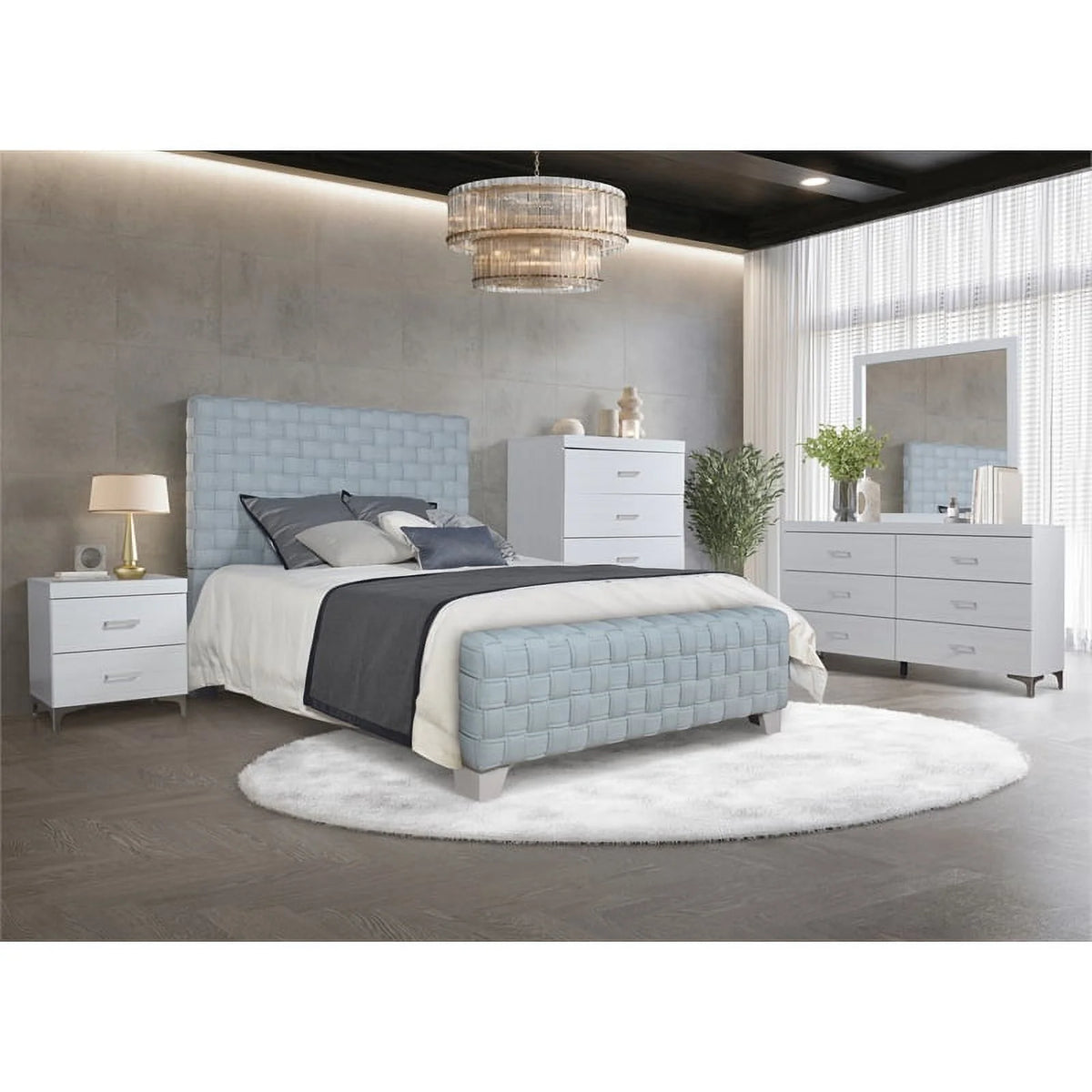 Chenille Upholstered Bed K30115