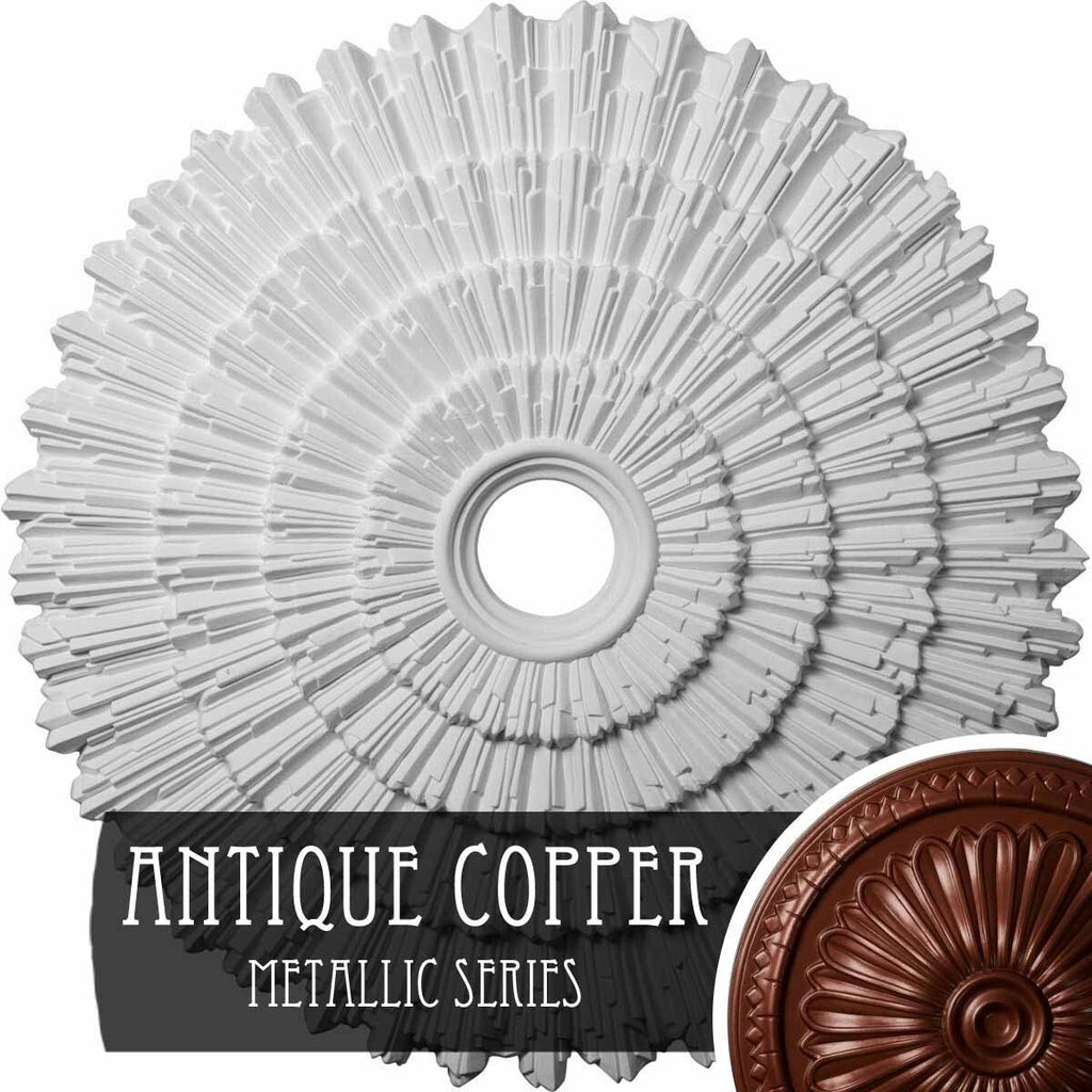 Hand-Painted Hickory Ceiling Medallion T1441