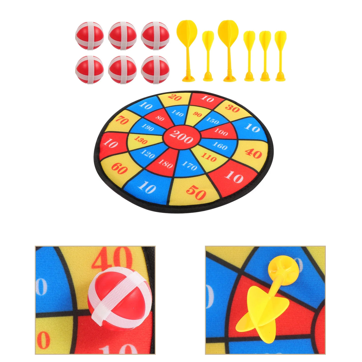 13 Pcs Kids Sticky Balls Darts Board Toys M961