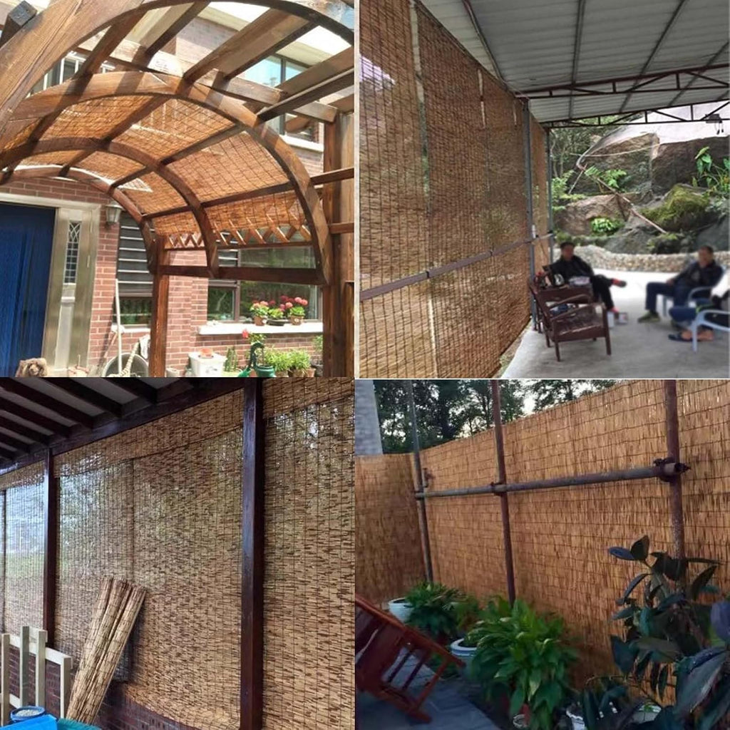 Natural Bamboo Privacy Screen Fence 2.3x15ft C612