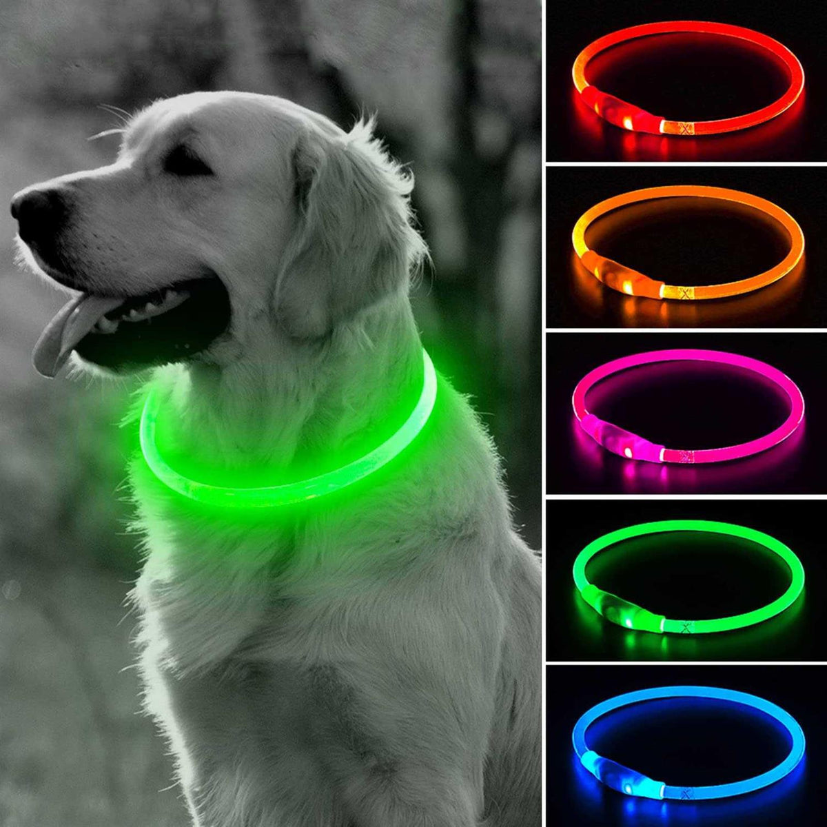 Light Rechargeable LED Dog Collar U233
