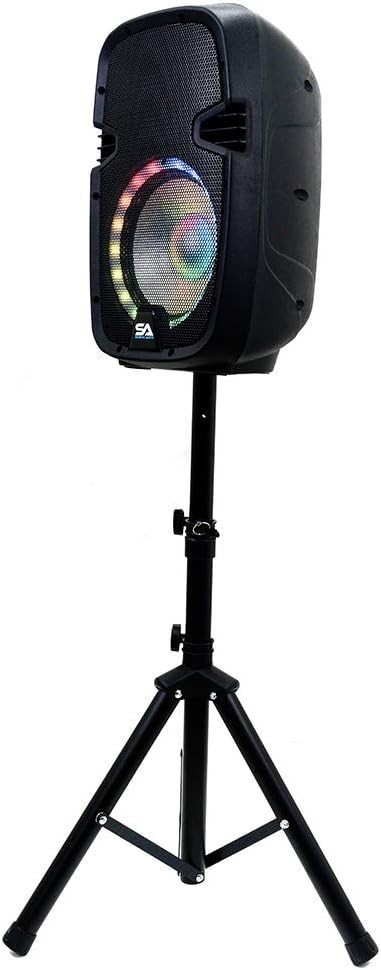 Active 10 Inch DJ Karaoke Party Speaker with Stand, Bluetooth, LED Lights, Microphone, Cable and Remote X67352