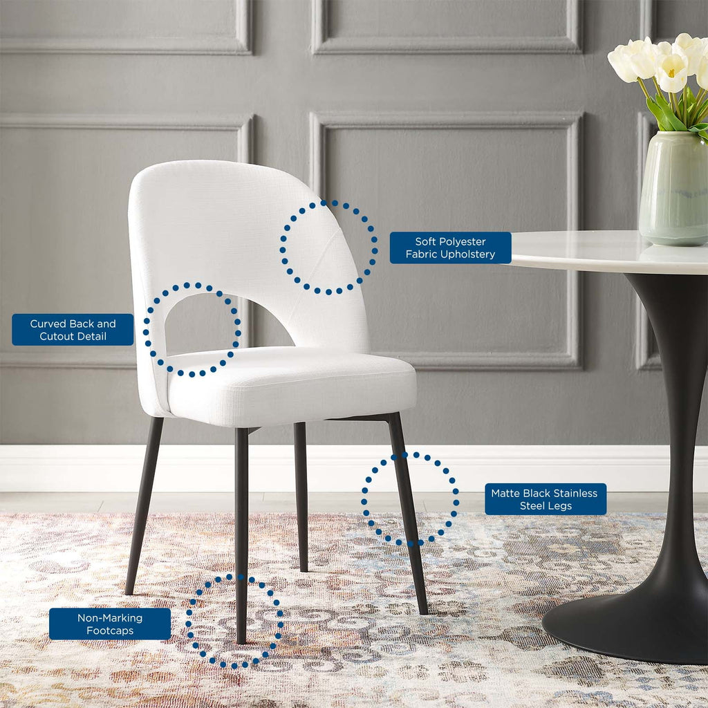 Black White Upholstered Fabric Dining Side Chair J94672