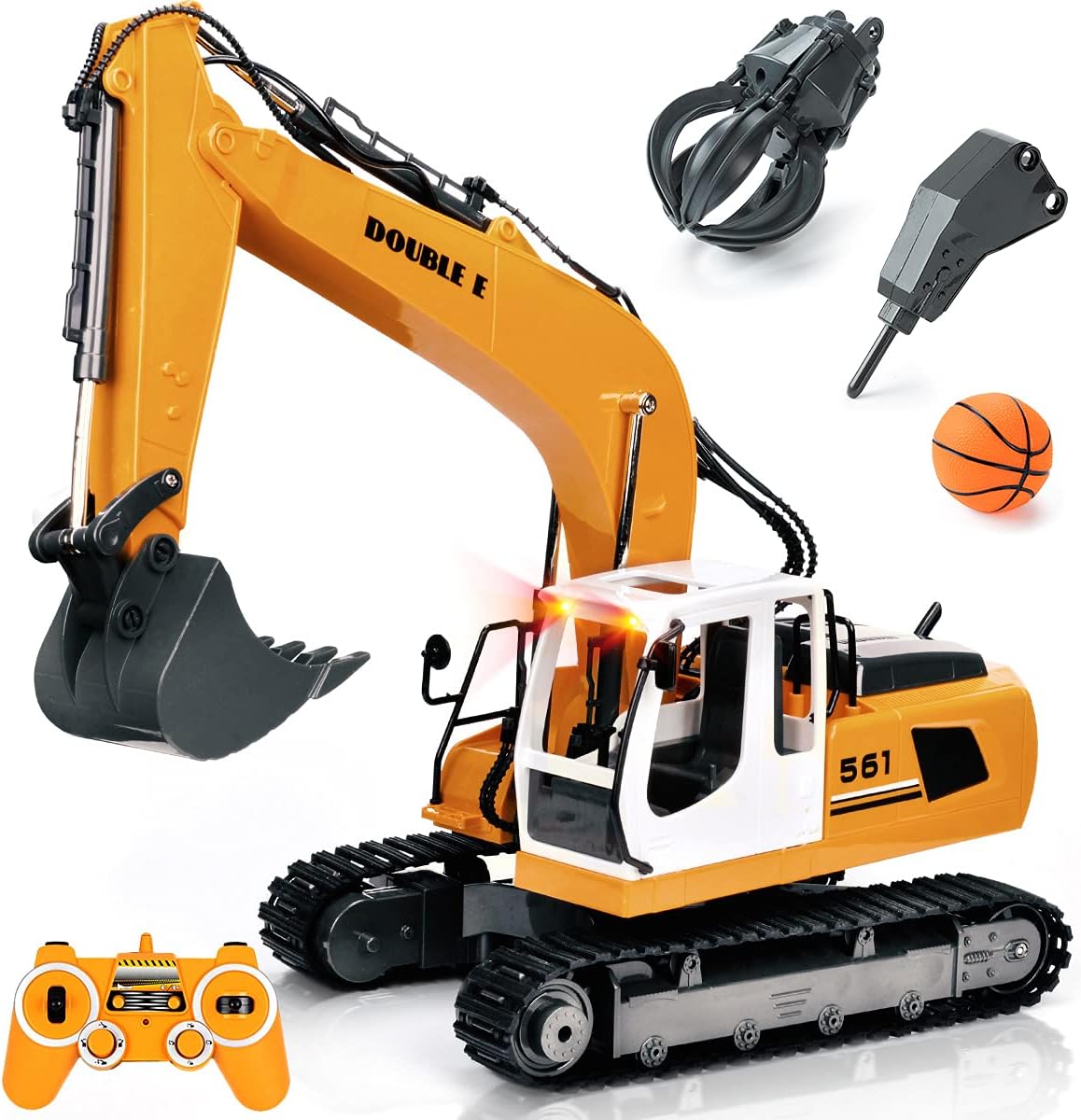17 Channel RC Excavator Toy with Working Lights Pack of 2 Z831376