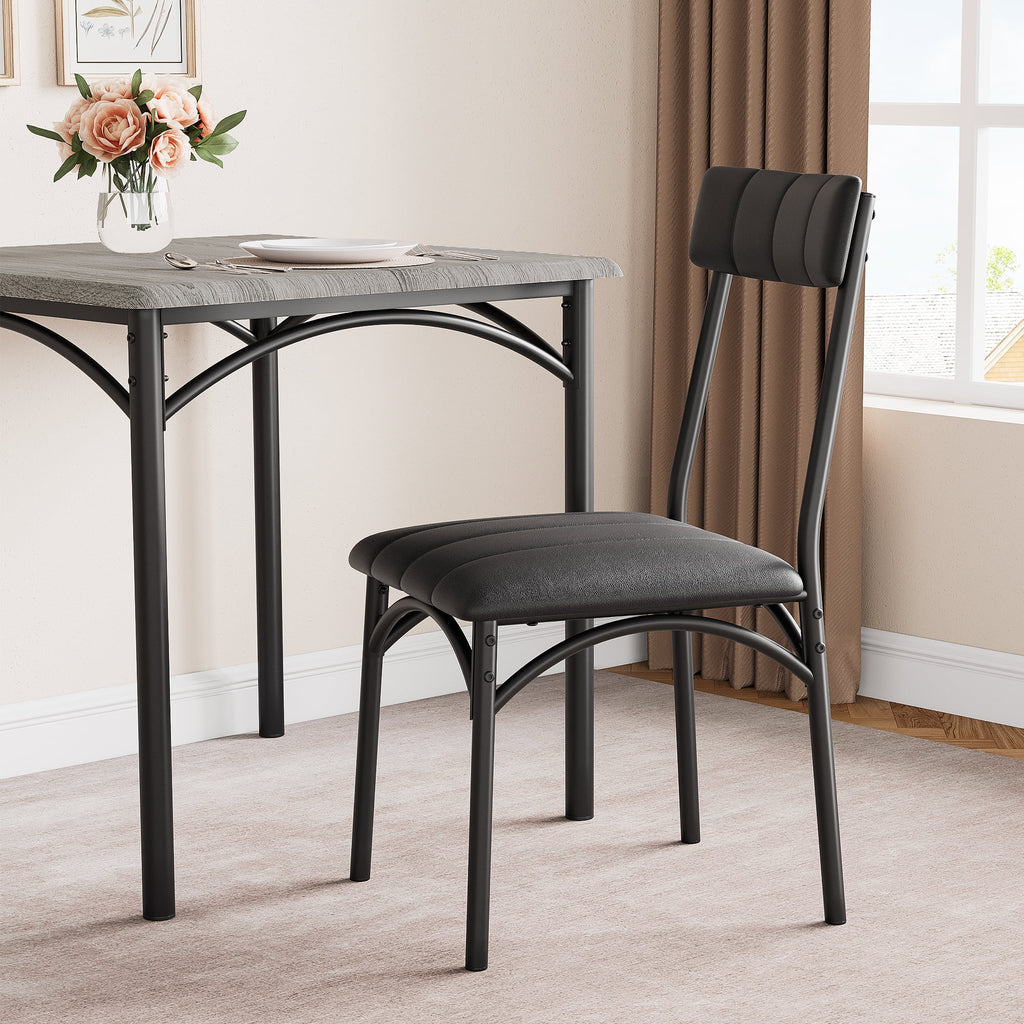 3 Piece Square Dining Table Set with 2 Upholstered Chairs C6516