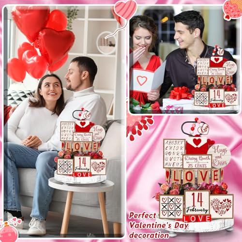 19 Pcs Tiered Tray Decorations Set with 2 Tiered Tray Stand F565