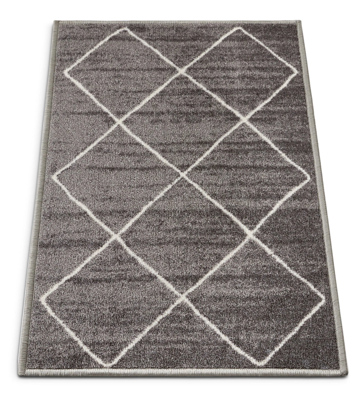 Grey Diamond Lattice Print Indoor Outdoor Area Rug N42337