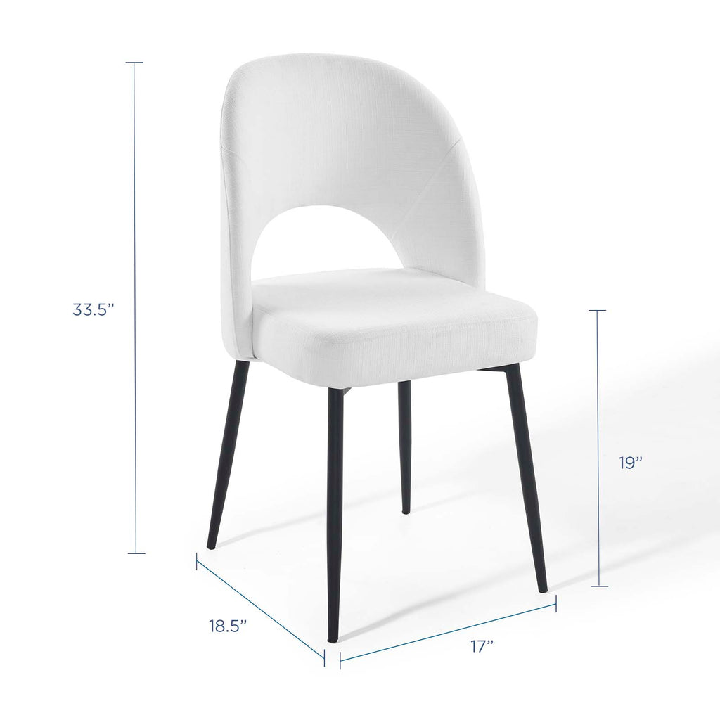 Black White Upholstered Fabric Dining Side Chair J94672