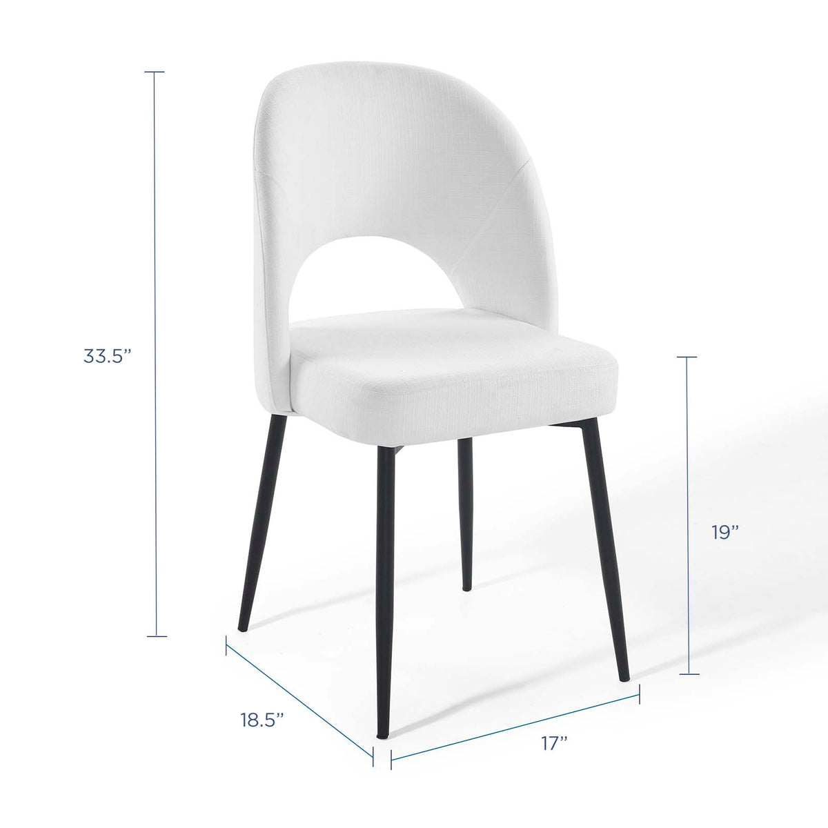 Black White Upholstered Fabric Dining Side Chair J94672