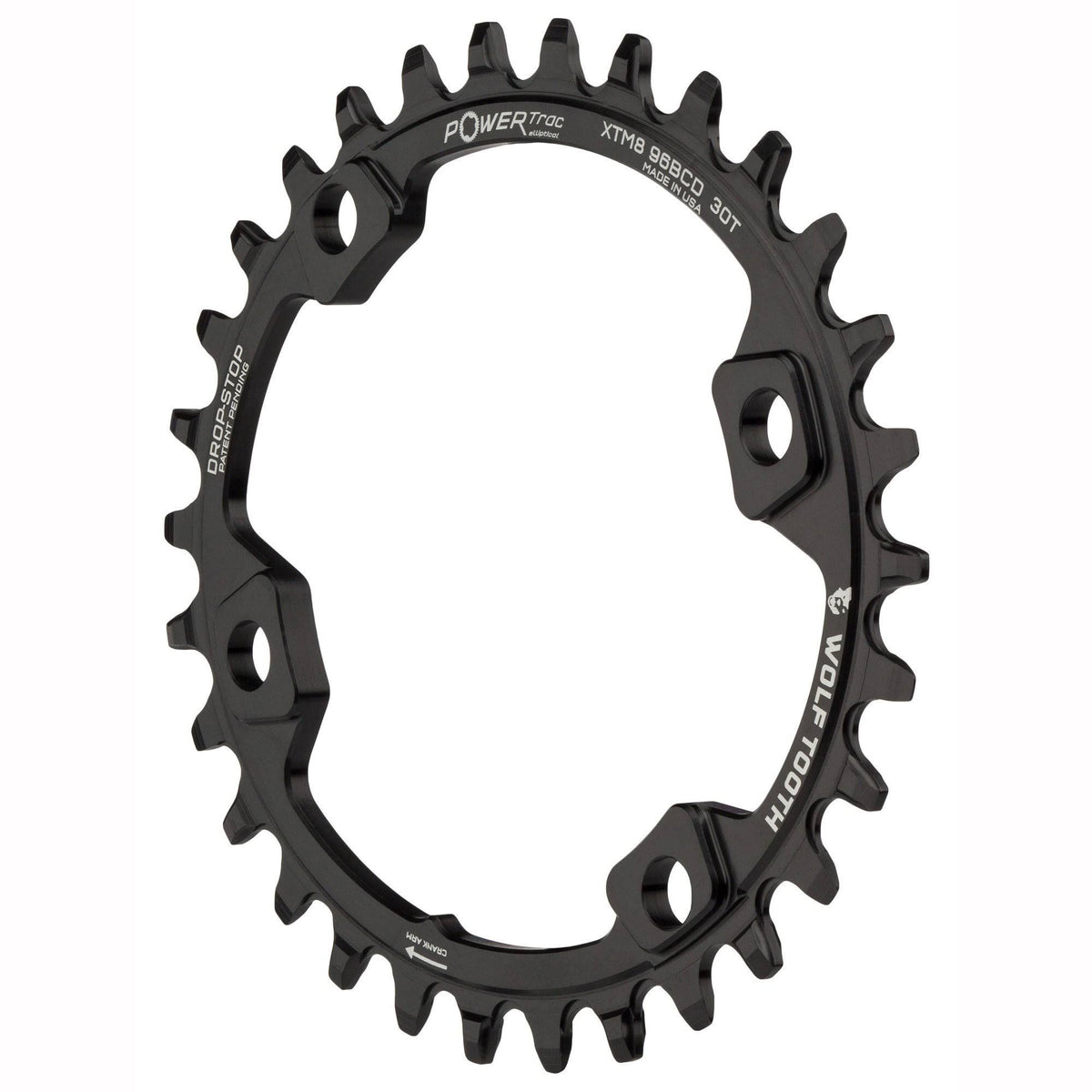 Elliptical Chainring 30T x 96 Asymmetrical BCD Black H829415