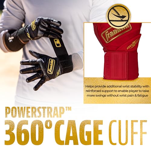MLB Batting Gloves - Durable Full Wrap Cage Practice Gloves - Heavy Duty Leather F78394