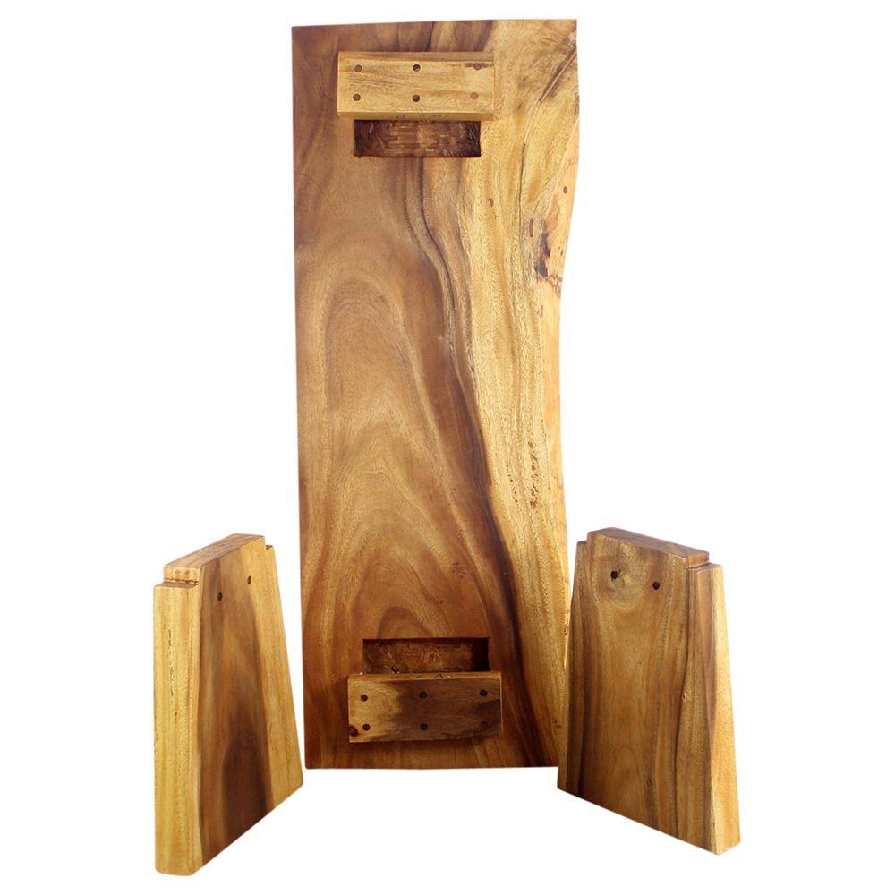 Wood Natural Edge Bench 48 in x 18 x 18 in H KD Oak Oil W687