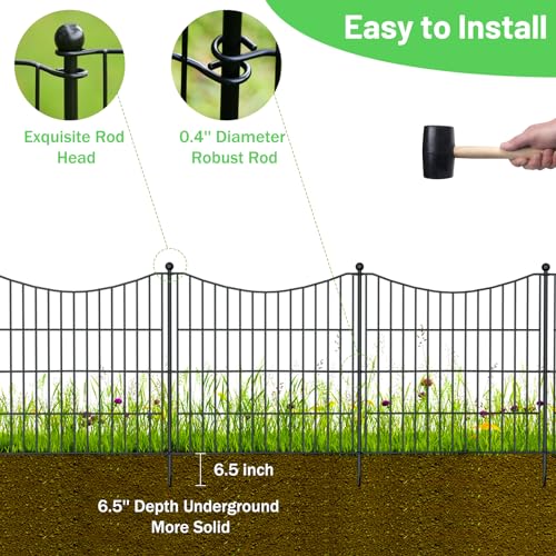 24 in(H) X 10 ft(L) Rustproof Metal Wire Garden Fence H969161