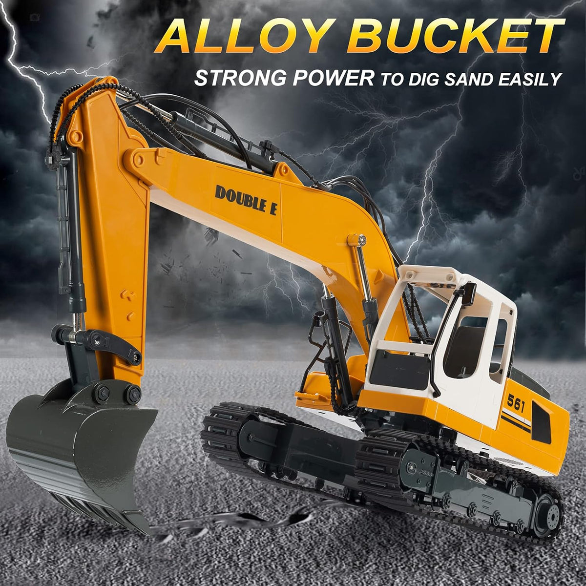17 Channel RC Excavator Toy with Working Lights Pack of 2 Z831376