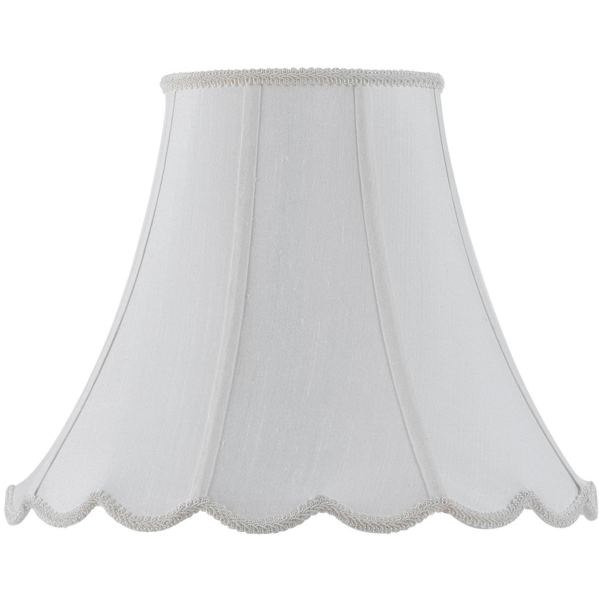 White 18x22 Vertical Piped Scallop Bell Shade N496