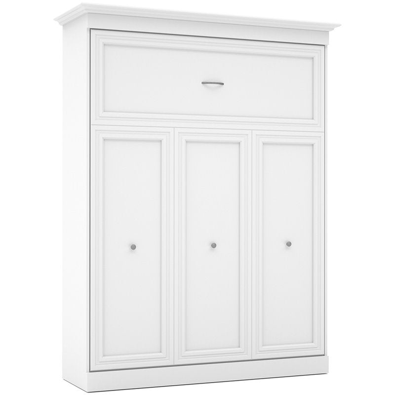 White Gray Wood Queen Murphy Bed with Sofa X82024