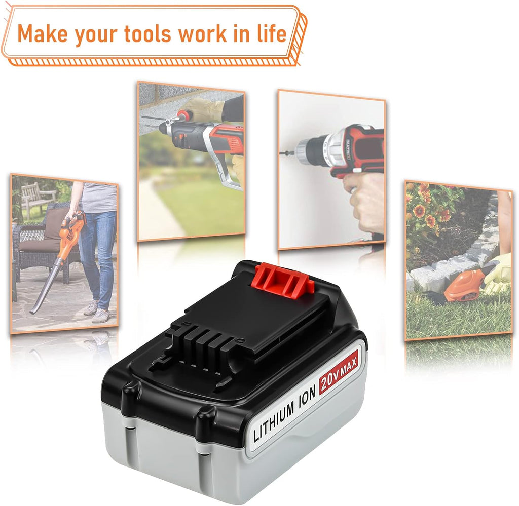 2 Pack 5.0Ah Lithium Ion Replacement Battery for 20V Tools R530