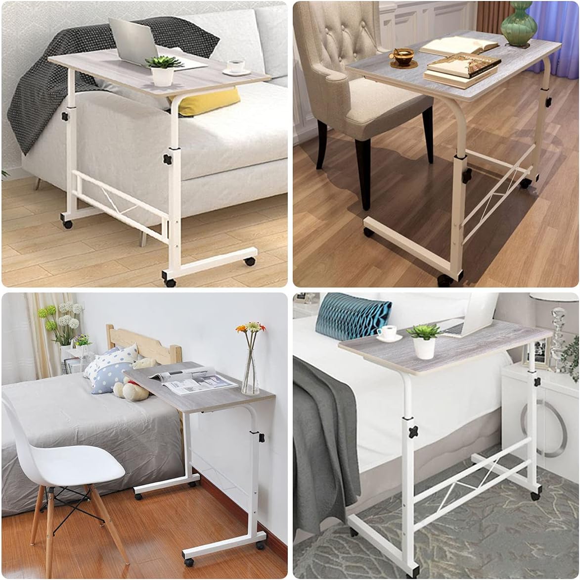 Adjustable Height Rolling Laptop Cart with Wheels J692