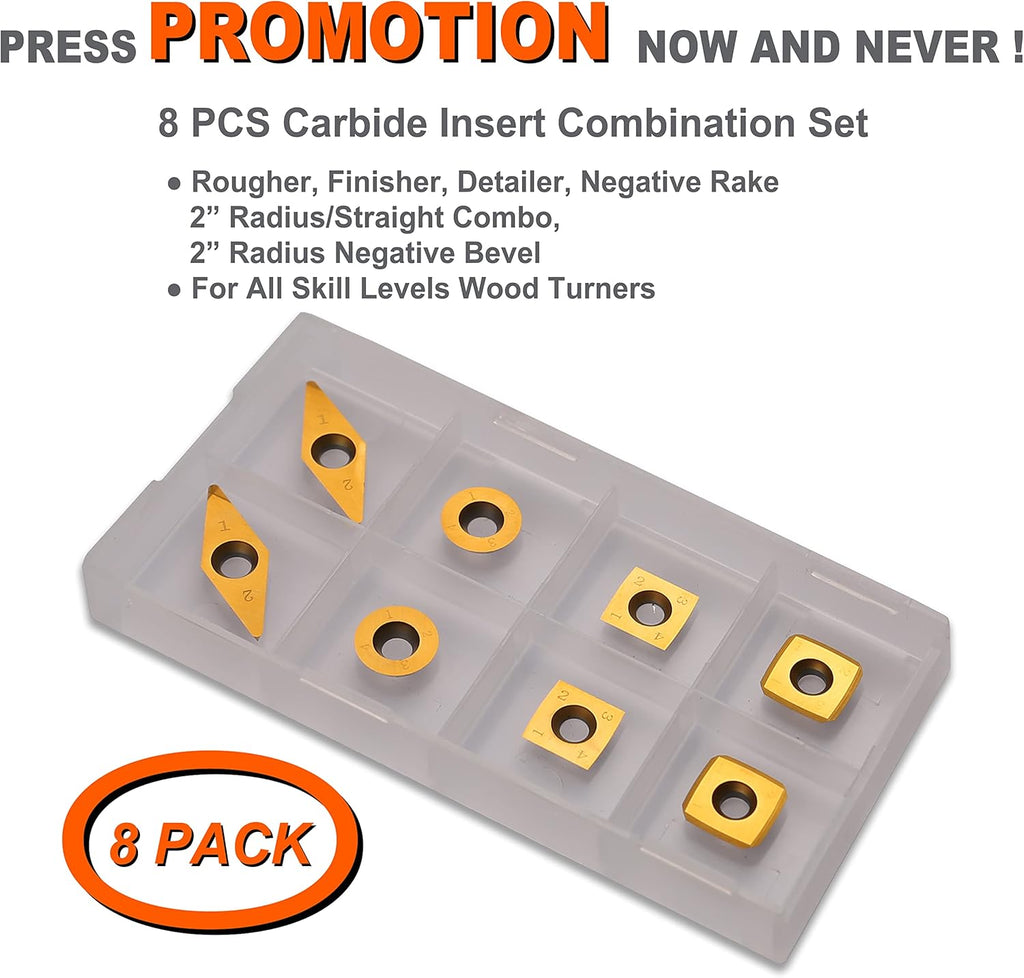 3 PCS Carbide Wood Lathe Turning Tool Set V740