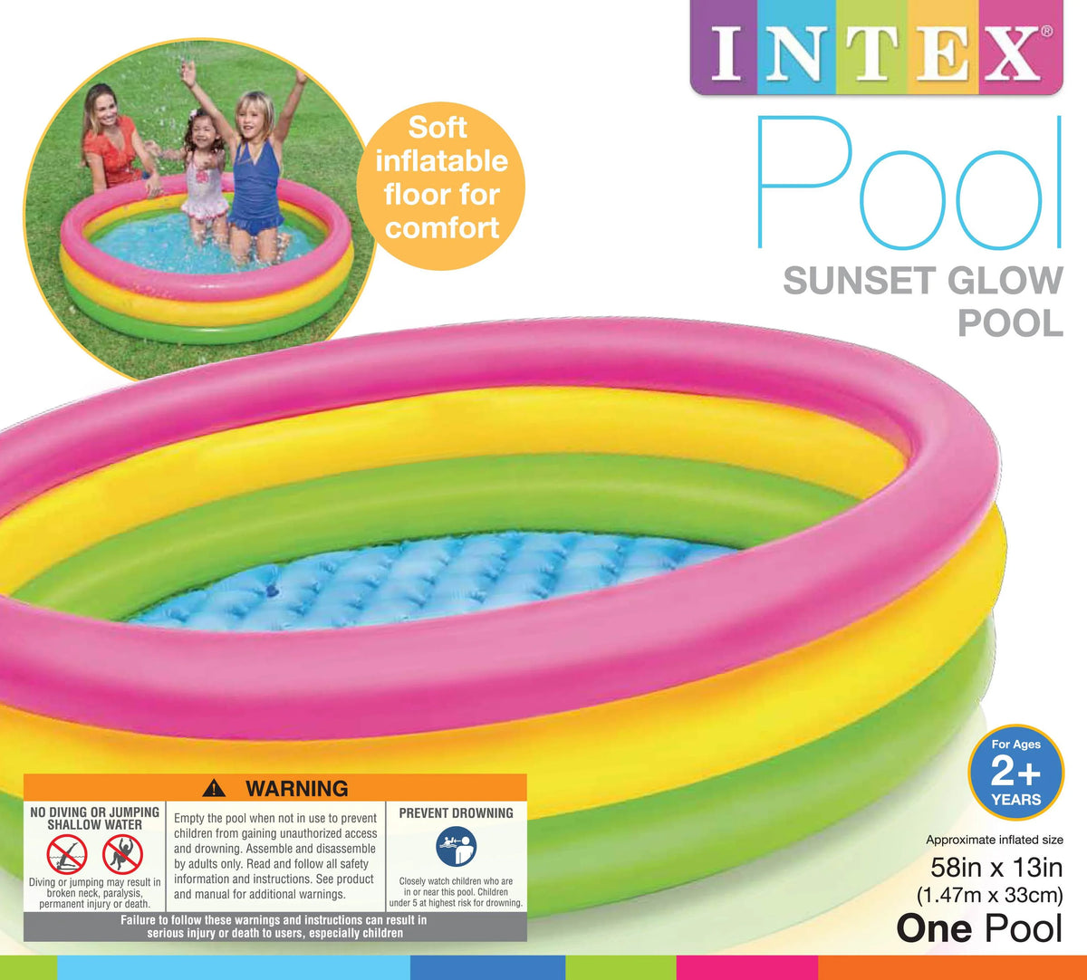 4ft x 13in Inflatable Kid Play Swimming Pool F1756