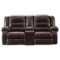 Chocolate Reclining Loveseat with Console M56542