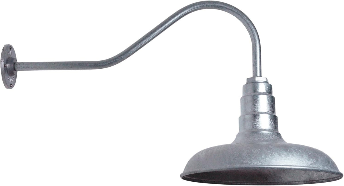 Gooseneck Barn Light with Steel Dome, 16 Gooseneck, White E63584