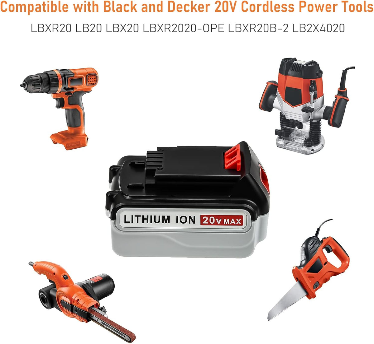 2 Pack 5.0Ah Lithium Ion Replacement Battery for 20V Tools R530