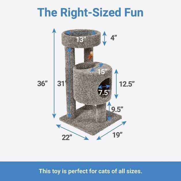 36-in Real Carpet Wooden Cat Tree H11488