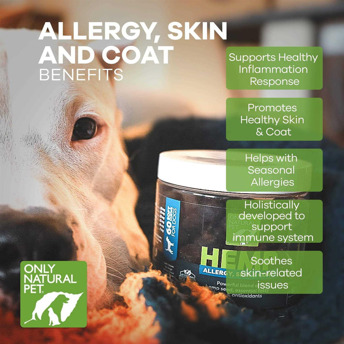 Allergy Skin & Coat Hemp Soft Chews D77264