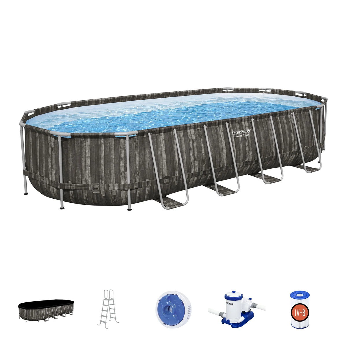 24' x 12' x 52" Oval Above Ground Swimming Pool Set P1997