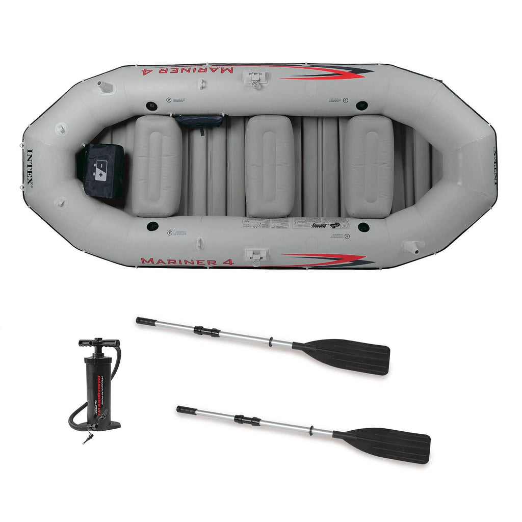 4 Person Inflatable Boat with Pump and Oars Set T287
