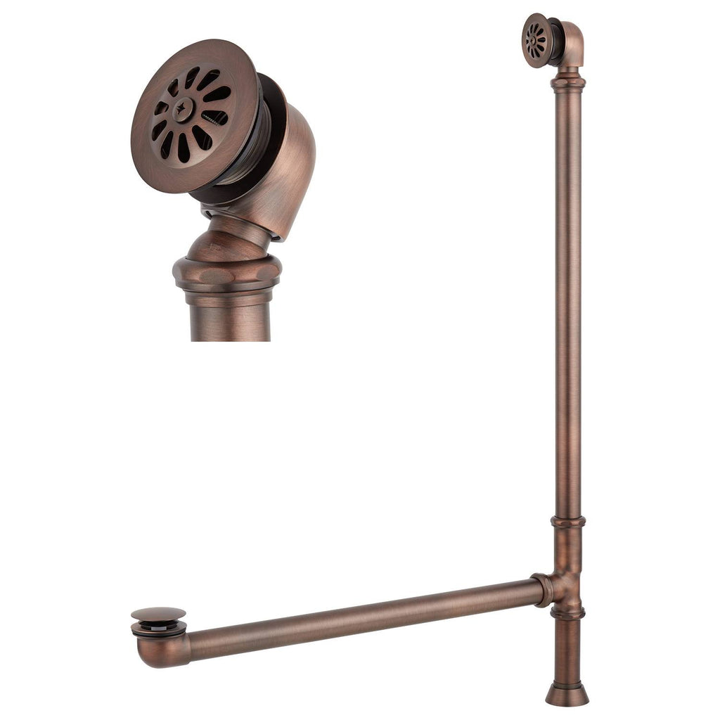 Black Pop-Up Tub Drain with Swivel Head and Daisy Wheel Overflow U718721
