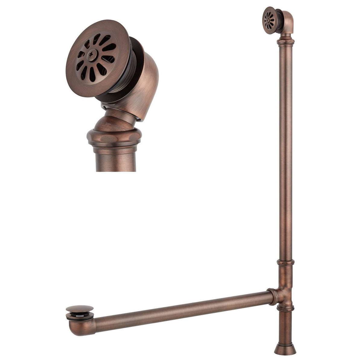 Black Pop-Up Tub Drain with Swivel Head and Daisy Wheel Overflow U718721