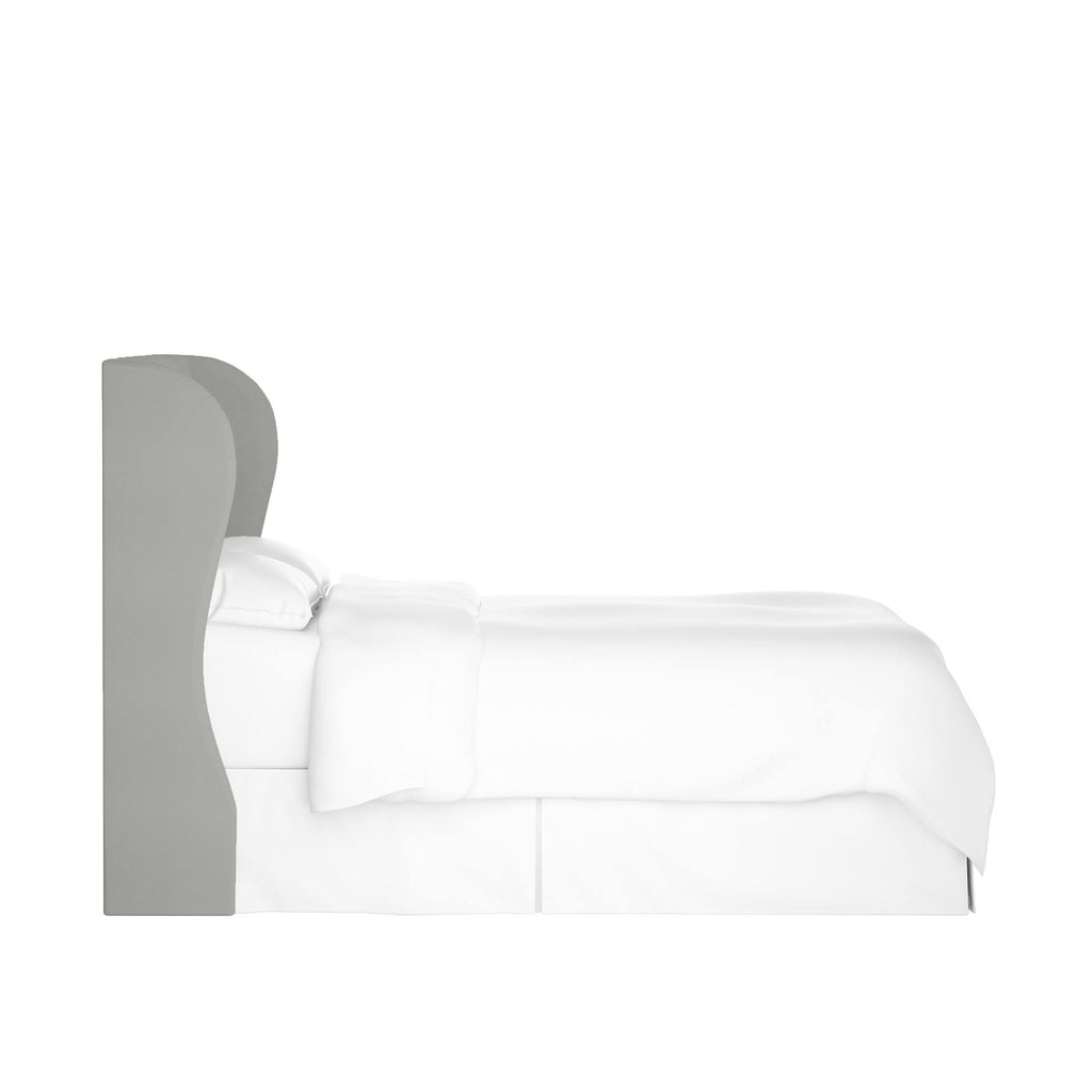 Medium Gray Velvet Wingback Headboard S481456